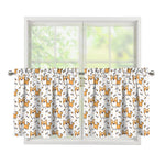 Cartoon Corgi Pattern Print Tier Curtains