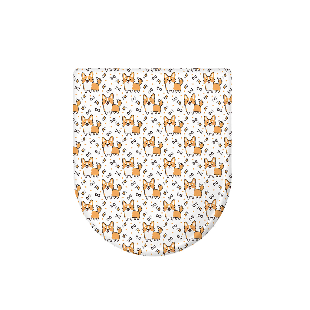 Cartoon Corgi Pattern Print Toilet Lid Cover