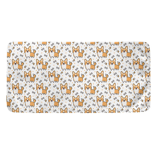 Cartoon Corgi Pattern Print Towel