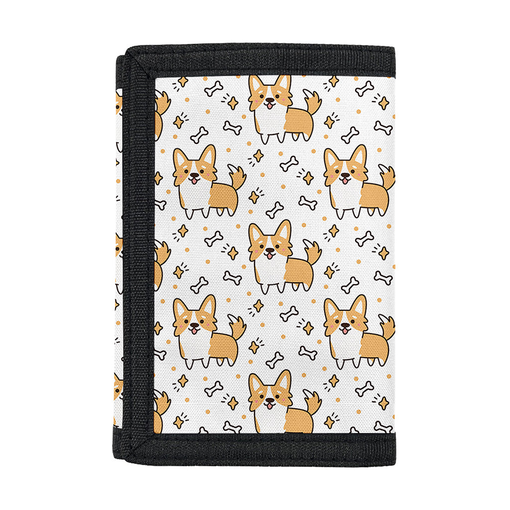 Cartoon Corgi Pattern Print Trifold Wallet