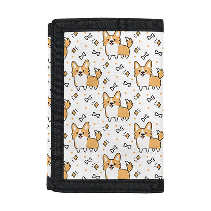 Cartoon Corgi Pattern Print Trifold Wallet