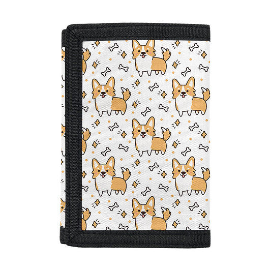 Cartoon Corgi Pattern Print Trifold Wallet