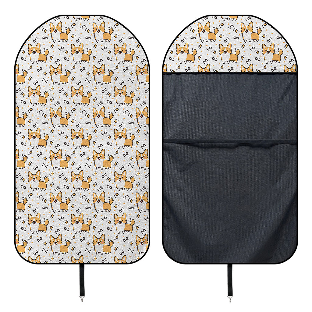 Cartoon Corgi Pattern Print Waterproof Car Seat Cover