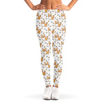 Cartoon Corgi Pattern Print Women's Leggings