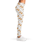 Cartoon Corgi Pattern Print Women's Leggings