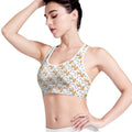 Cartoon Corgi Pattern Print Women's Sports Bra