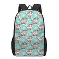 Cartoon Cow And Daisy Flower Print 17 Inch Backpack
