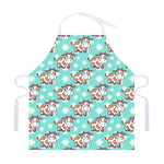 Cartoon Cow And Daisy Flower Print Adjustable Apron
