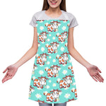 Cartoon Cow And Daisy Flower Print Adjustable Apron