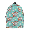 Cartoon Cow And Daisy Flower Print School Backpack