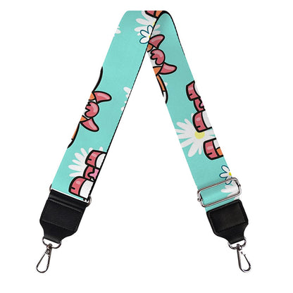 Cartoon Cow And Daisy Flower Print Bag Strap