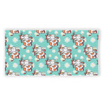 Cartoon Cow And Daisy Flower Print Beach Towel