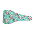 Cartoon Cow And Daisy Flower Print Bicycle Seat Cover