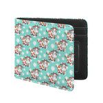 Cartoon Cow And Daisy Flower Print Bifold Wallet