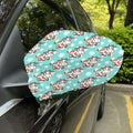 Cartoon Cow And Daisy Flower Print Car Side Mirror Covers