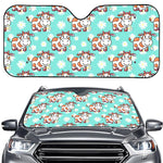 Cartoon Cow And Daisy Flower Print Car Windshield Sun Shade