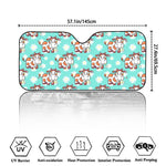 Cartoon Cow And Daisy Flower Print Car Windshield Sun Shade