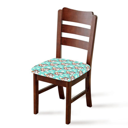 Cartoon Cow And Daisy Flower Print Chair Cushion Cover