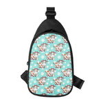 Cartoon Cow And Daisy Flower Print Chest Bag