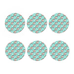 Cartoon Cow And Daisy Flower Print Coaster Set