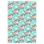 Cartoon Cow And Daisy Flower Print Curtain