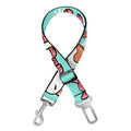 Cartoon Cow And Daisy Flower Print Dog Seat Belt