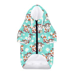 Cartoon Cow And Daisy Flower Print Dog Zip Up Hoodie