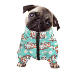 Cartoon Cow And Daisy Flower Print Dog Zip Up Jacket