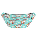 Cartoon Cow And Daisy Flower Print Fanny Pack