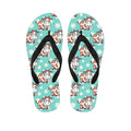 Cartoon Cow And Daisy Flower Print Flip Flops