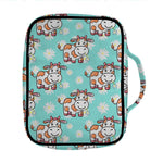 Cartoon Cow And Daisy Flower Print Front Pocket Bible Bag