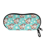 Cartoon Cow And Daisy Flower Print Glasses Case