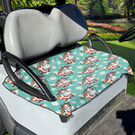 Cartoon Cow And Daisy Flower Print Golf Cart Seat Cover