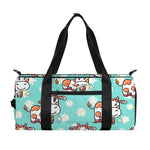 Cartoon Cow And Daisy Flower Print Gym Bag