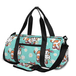 Cartoon Cow And Daisy Flower Print Gym Bag