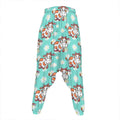 Cartoon Cow And Daisy Flower Print Hammer Pants