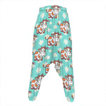 Cartoon Cow And Daisy Flower Print Hammer Pants