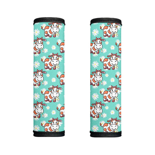 Cartoon Cow And Daisy Flower Print Handle Covers