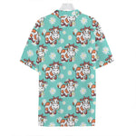 Cartoon Cow And Daisy Flower Print Hawaiian Shirt