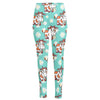 Cartoon Cow And Daisy Flower Print High-Waisted Pocket Leggings