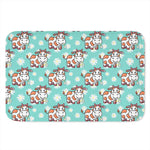 Cartoon Cow And Daisy Flower Print Indoor Door Mat