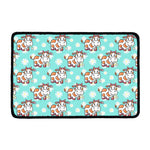 Cartoon Cow And Daisy Flower Print Kitchen Mat