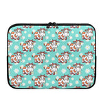 Cartoon Cow And Daisy Flower Print Laptop Sleeve