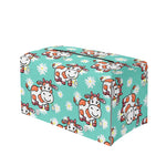 Cartoon Cow And Daisy Flower Print Leather Tissue Box Cover