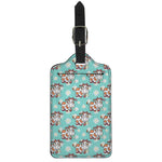Cartoon Cow And Daisy Flower Print Luggage Tag
