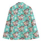 Cartoon Cow And Daisy Flower Print Men's Blazer