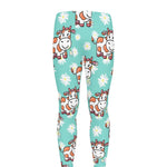 Cartoon Cow And Daisy Flower Print Men's leggings