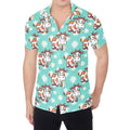 Cartoon Cow And Daisy Flower Print Men's Shirt