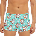 Cartoon Cow And Daisy Flower Print Men's Short Boxer Briefs