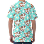 Cartoon Cow And Daisy Flower Print Men's Velvet T-Shirt